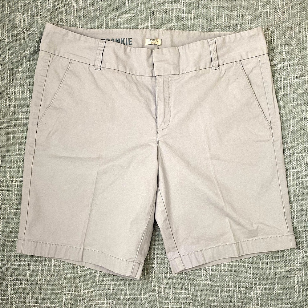 J.Crew Frankie Stretch Gray Chino Shorts Size 10